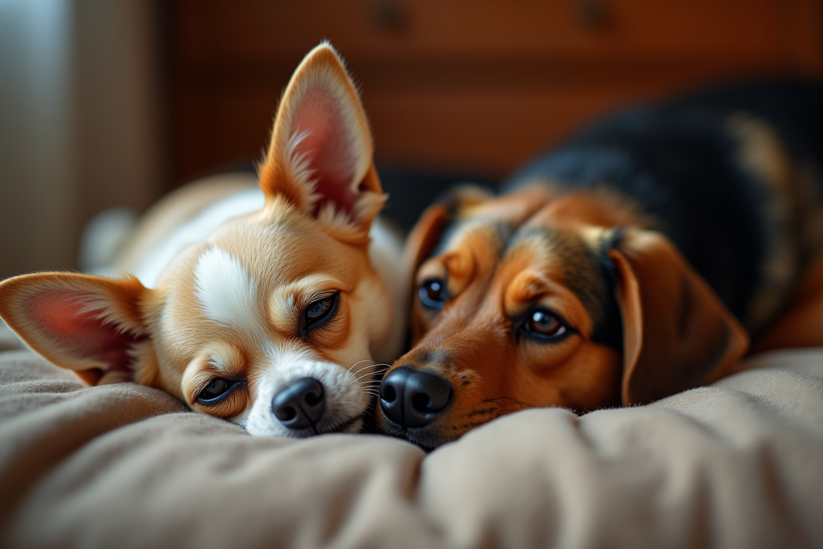 Chihuahua reposant dans un intérieur chaleureux