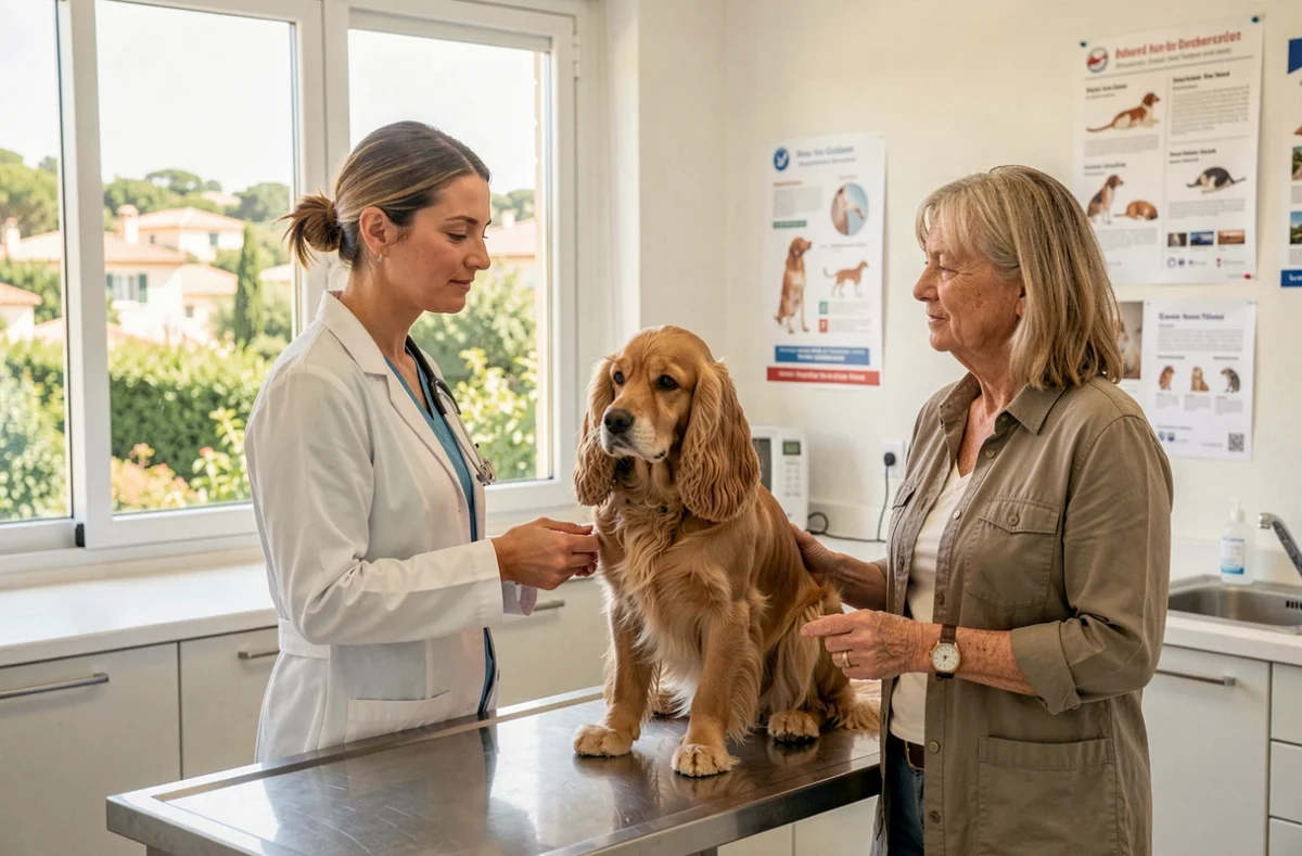 Consultation vétérinaire avec une propriétaire et son chien à la Clinique vétérinaire de Château Gombert à Marseille