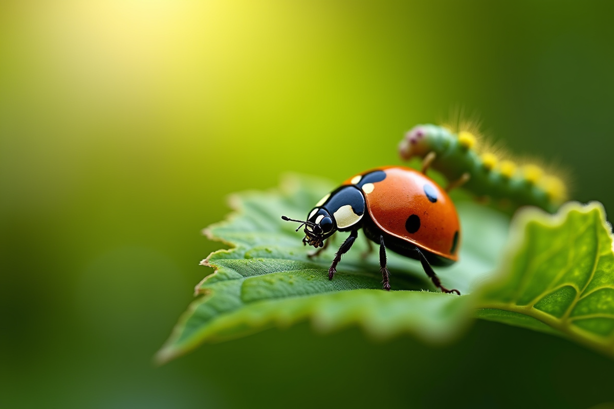 Coccinelle sur une feuille d